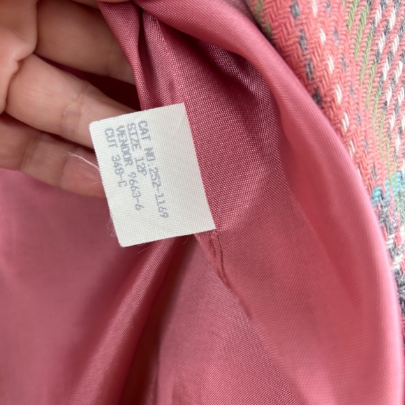 Vintage Hunt Club women’s pink plaid wool blend blazer size 12P - Picture 5 of 9